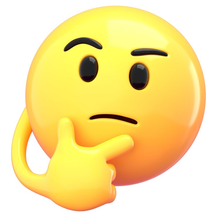 Foto emoji de pensamiento pegatina png 3d con fondo transparente
