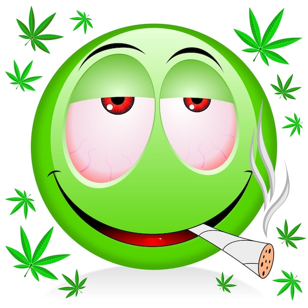 Emoji raucht Gras
