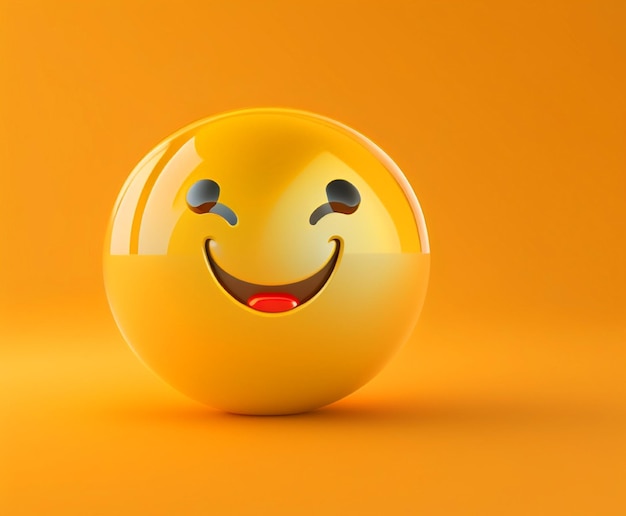 un emoji sonriente 3d linda cara amarilla creado por AI