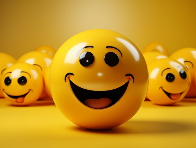 Emoji sonriente amarillo con fondo aislado