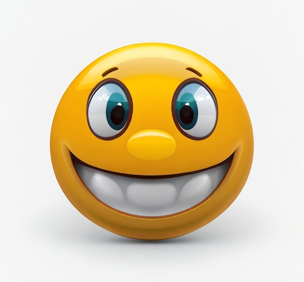 Emoji sonriente de color amarillo con fondo blanco para el Día Mundial de la Sonrisa