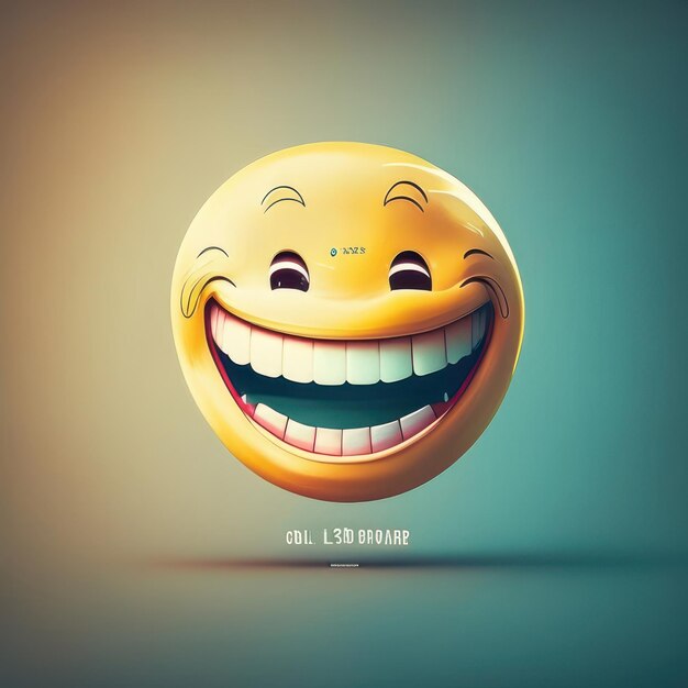 Emoji de sonrisa feliz amarillo IA generativa