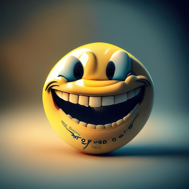 Emoji de sonrisa feliz amarillo IA generativa