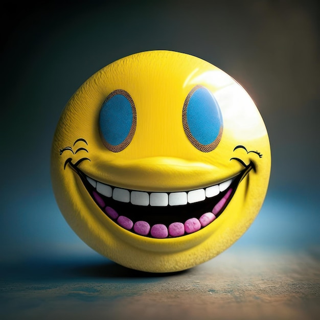 Emoji de sonrisa feliz amarillo IA generativa