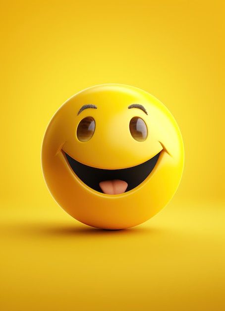 Foto emoji de sonrisa en el fondo amarillo