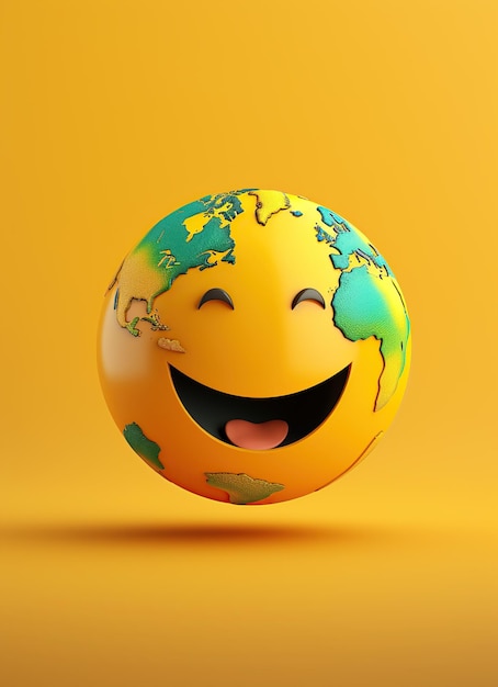 Foto emoji de sonrisa en el fondo amarillo