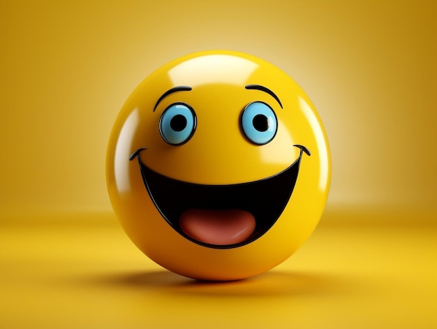 Emoji sorridente amarelo com fundo isolado