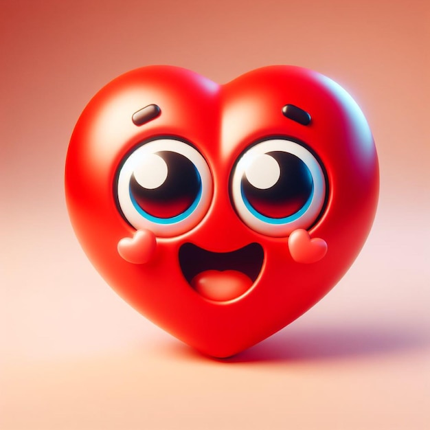 Emoji vermelho 3D feliz