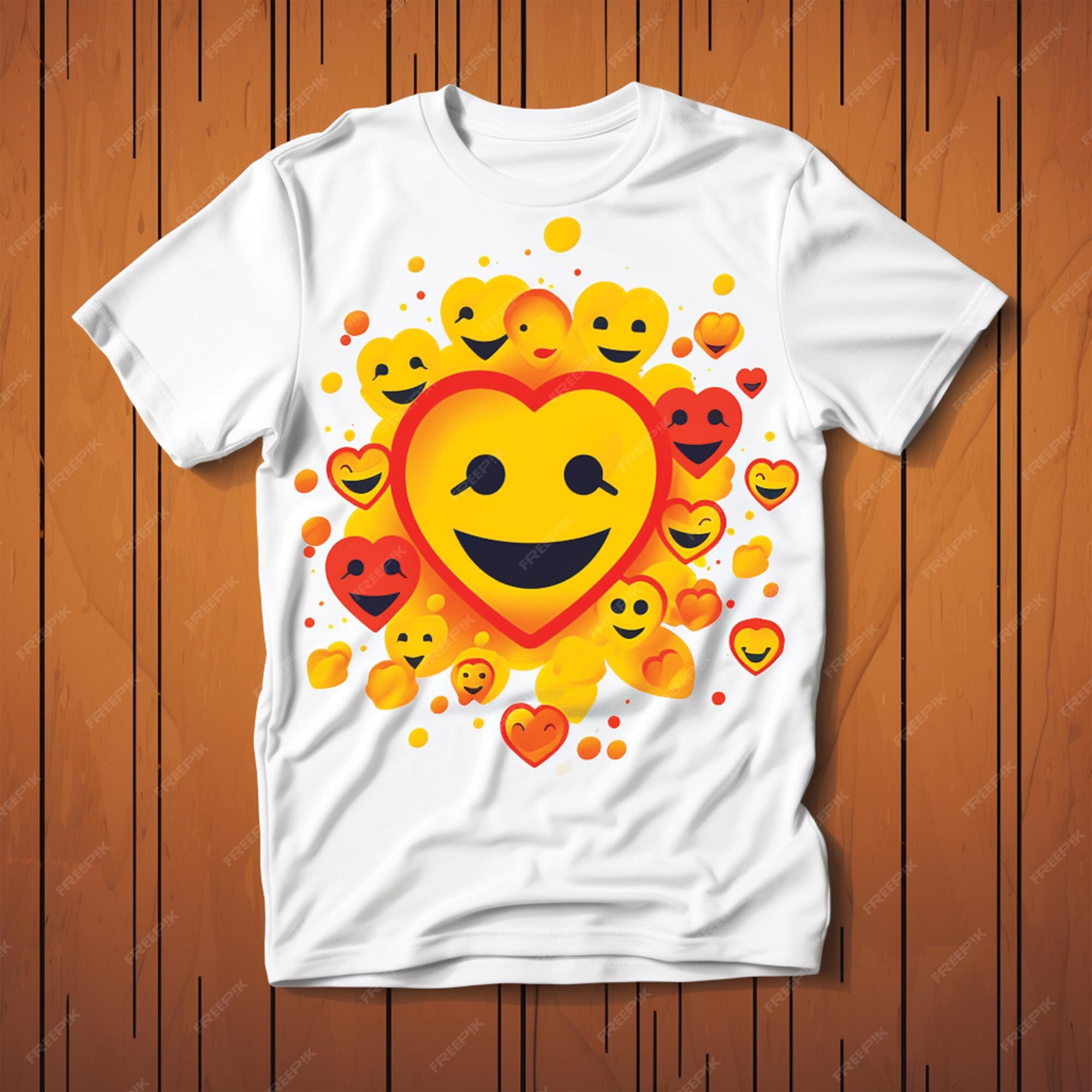 Emojies em modelos de camisetas