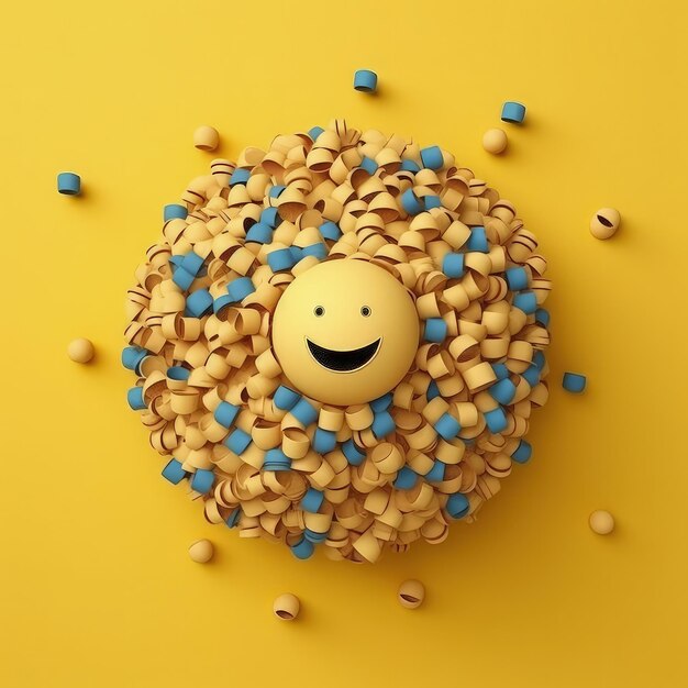 Emojilicious Extravaganza Ilustração artesanal 3D de corte de papel para o Dia Mundial do Emoji
