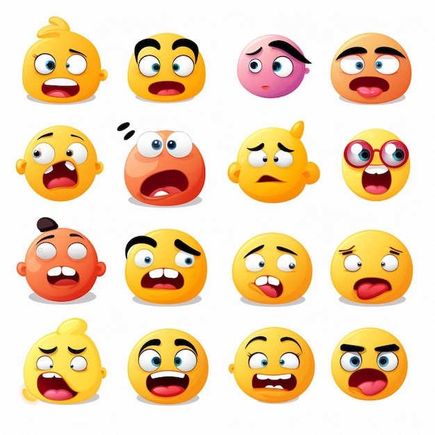 Foto emojis 2d-cartoon-vektorillustration auf weißem rücken