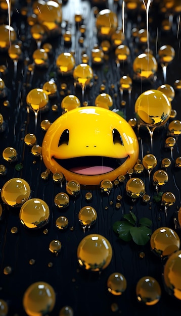 Emojis 3D en agua Un concepto creativo y lúdico