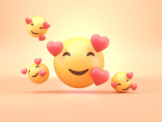 Emojis 3D renderização 3D