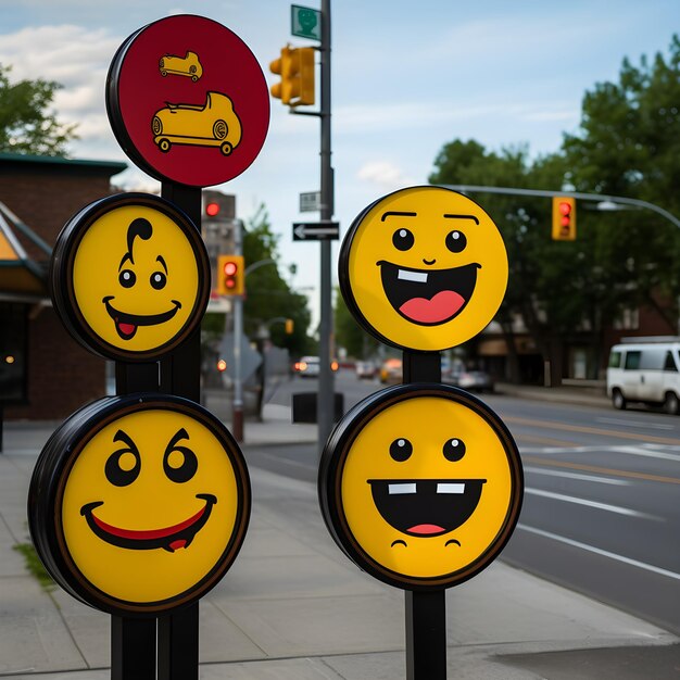 Emojis dando vida à sinalização urbana