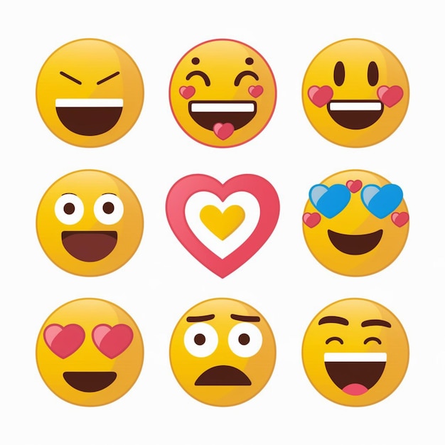 Foto emojis illustration on white background