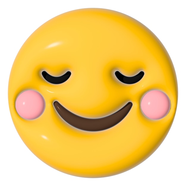 Emoticon 3D de Happy Zen con fondo transparente