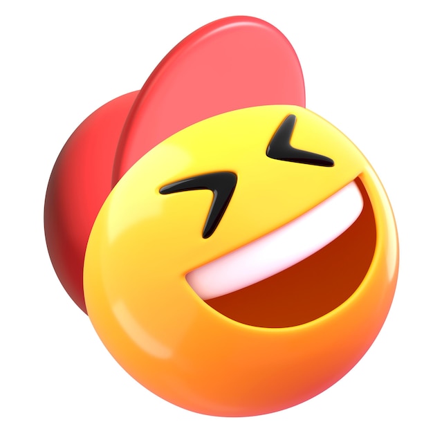 Emoticon 3D png pegatina de cara sonriente con fondo transparente