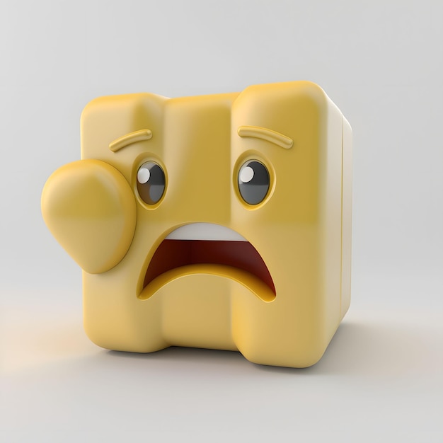 Emoticon 3D-Rendering, weißer Hintergrund