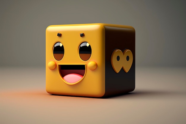 Un emoticón amarillo con una cara sonriente.