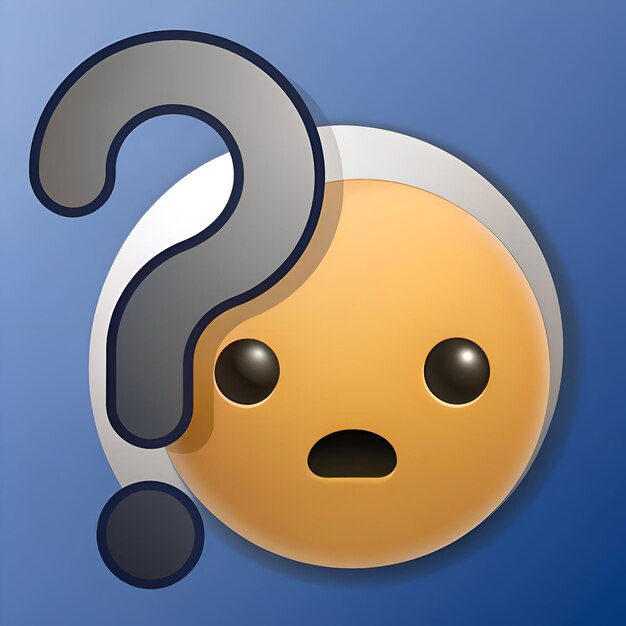 Emoticon confundido con el signo de pregunta Ilustración digital