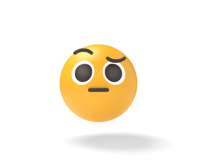 Emoticon de desaprovação. Ilustração 3d de emojis.