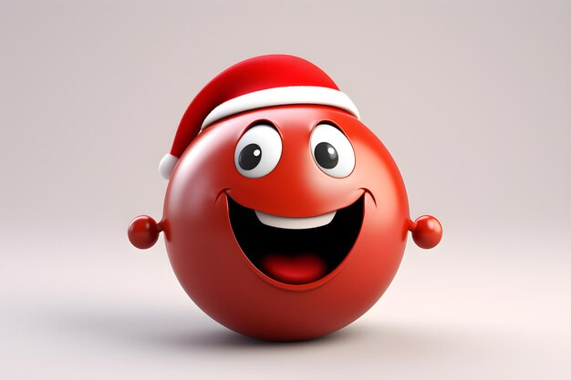 Emoticon de Feliz Natal em estilo 3D