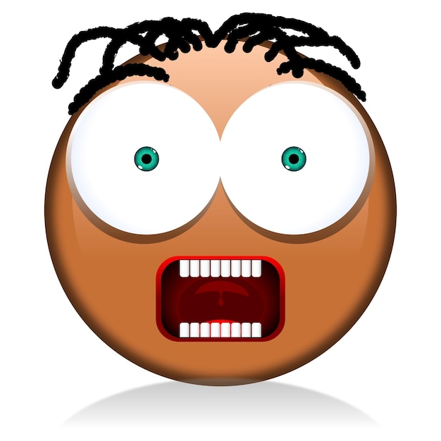 Emoticon emoji negro loco