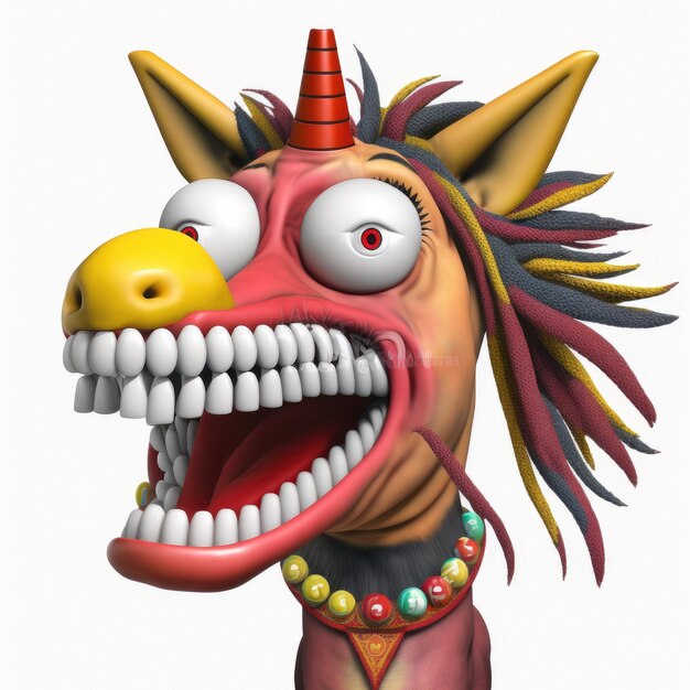 emoticon expresivo cara colorido emoji de unicornio