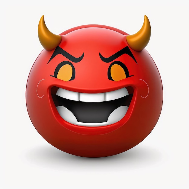 Foto emoticon expresivo cara de demonio emoji