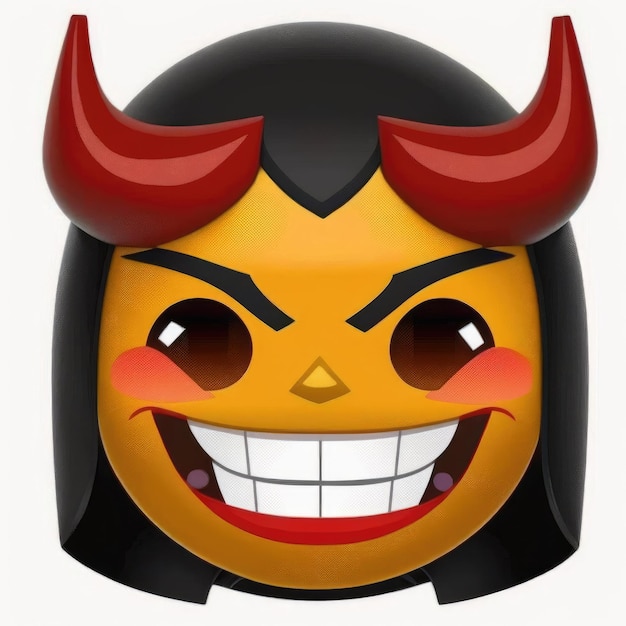 emoticon expresivo cara de demonio emoji