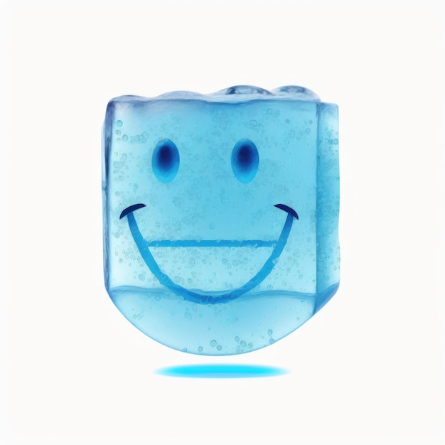 Foto emoticon expresivo cara emoji de hielo