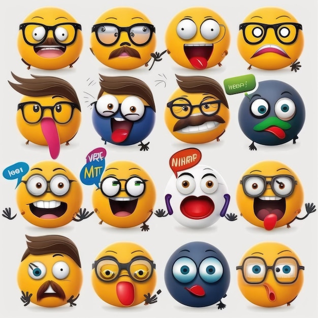 Foto emoticon expresivo cara emoticones divertidos