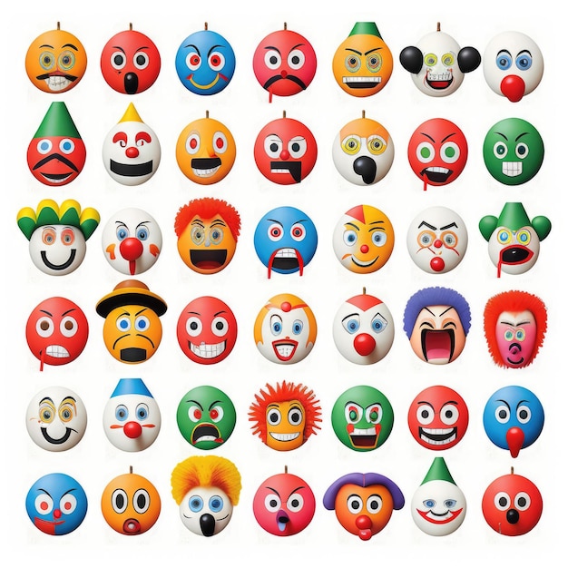 emoticon expresivo cara de payaso emoji