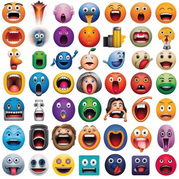 emoticon expresivo emoji de cara coloreado con tinta