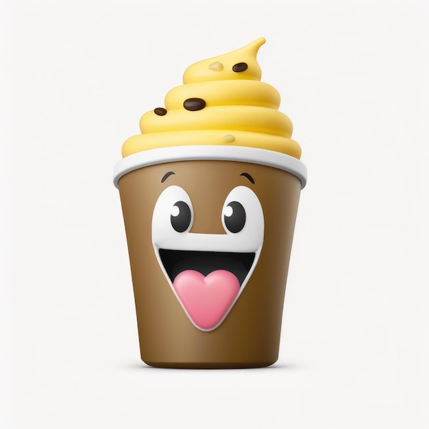 emoticon expresivo para el rostro emoji de helado