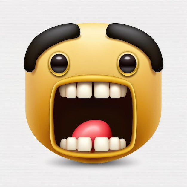 Emoticon expressivo cara boca aberta emoji