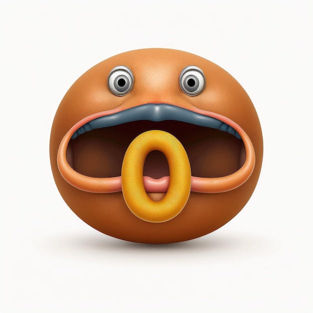 Emoticon expressivo cara boca aberta emoji