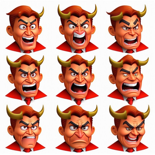 Foto emoticon expressivo emoji de cara de demônio