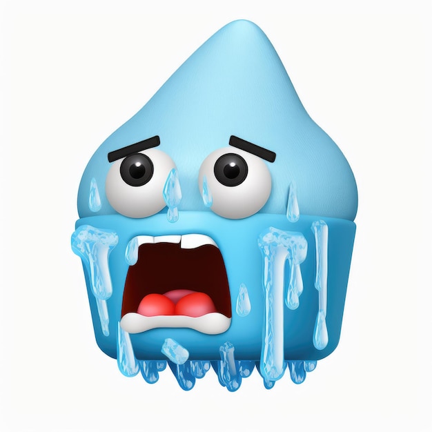 Emoticon expressivo emoji de rosto de gelo