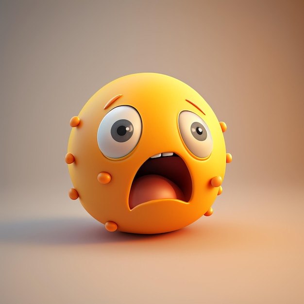 Emoticon fofo de renderização 3D com detalhes altos