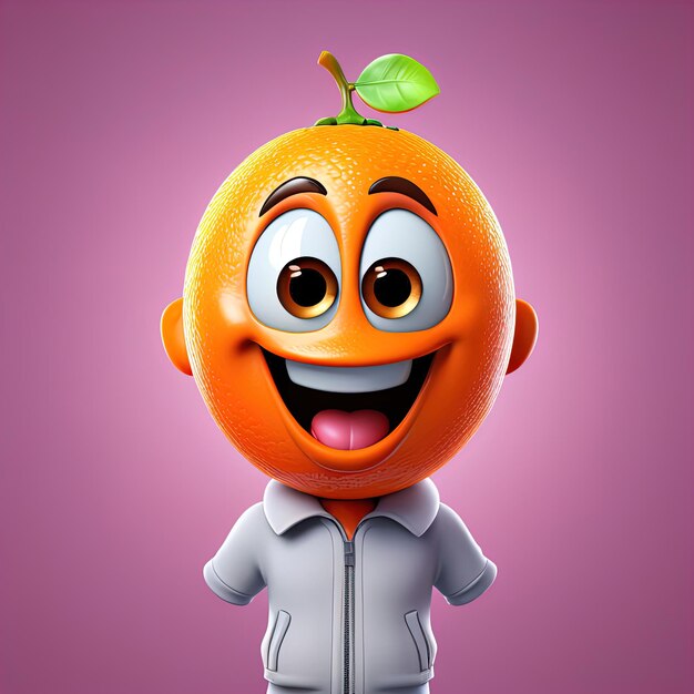 emoticon laranja engraçado ilustração 3d