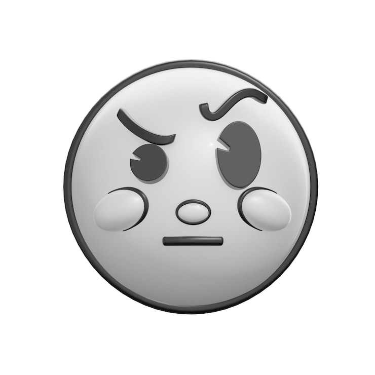 Foto emoticon retrô 3d com ilustração de sobrancelha levantada