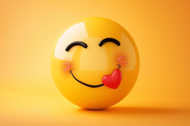 Emoticon sorridente com um coração