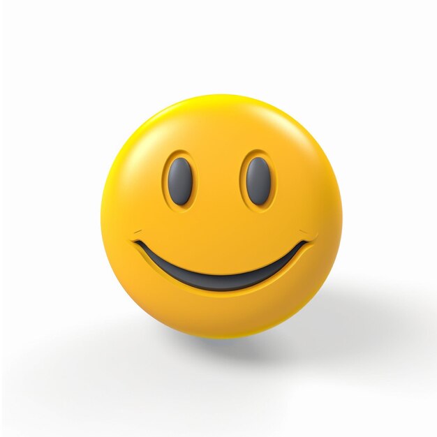 Emoticon sorridente em fundo branco Conceito criativo mínimo