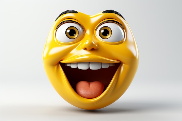 Emoticon travieso que pega la lengua en 3D en blanco