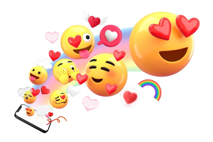 Foto emoticons 3d png adesivo de engajamento em mídias sociais fundo transparente