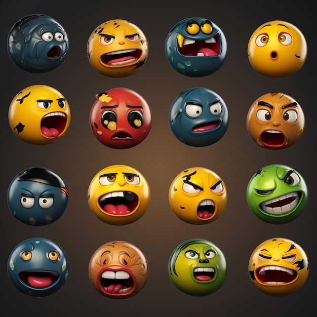 Foto emoticons emoji conjunto de emoji