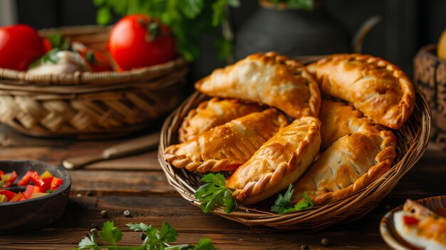 Empanadas colombianas com molho picante