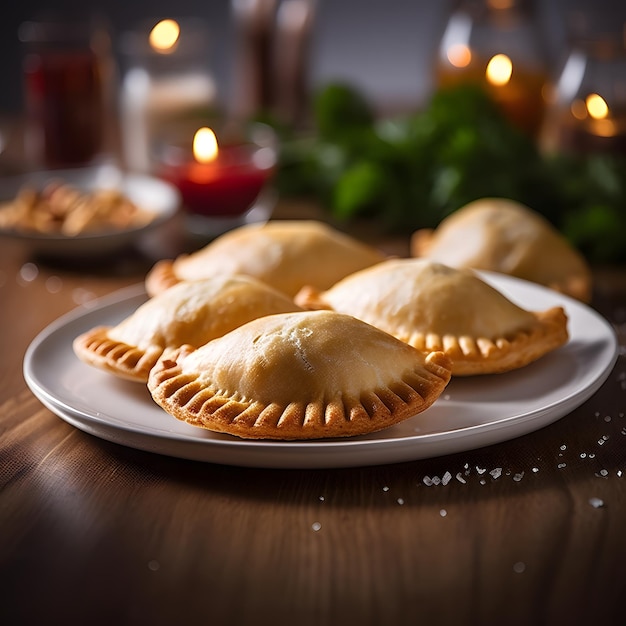 Empanadas em uma mesa de madeira