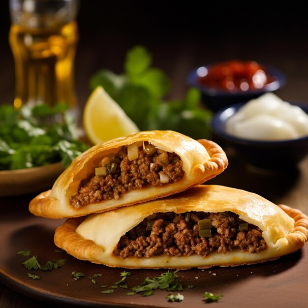 Empanadas de Pino Pastelería chilena con relleno de carne picada